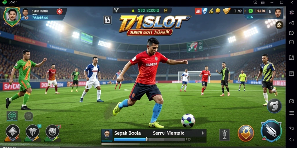 Tampilan gameplay seru dari 171SLOT dalam pertandingan sepak bola.