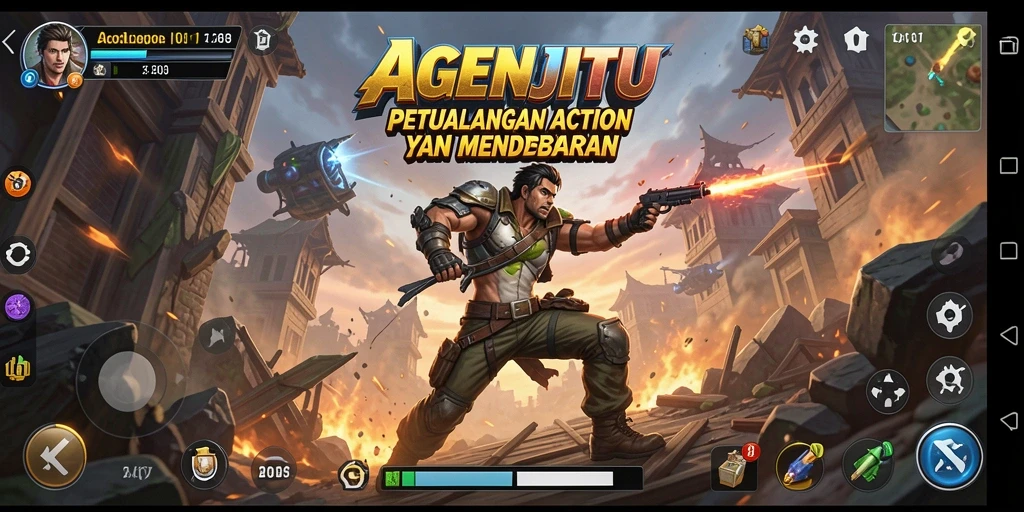 Tampilan gameplay AGENJITU yang intens dan mendebarkan.
