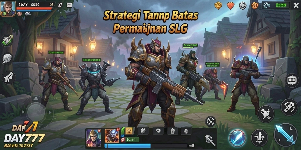 Tampilan screenshot utama <strong>DAY777</strong> menampilkan aksi pertempuran strategis yang mendebarkan.