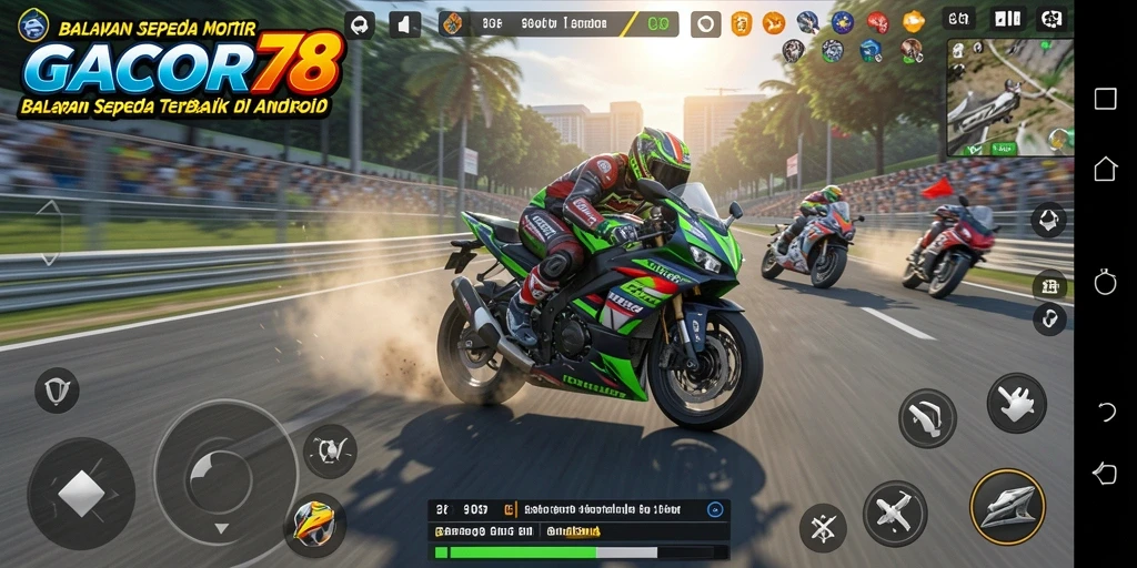 Gameplay seru GACOR78 dengan balapan sepeda motor.