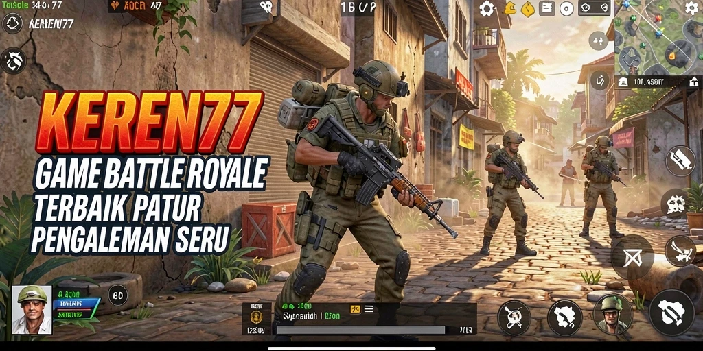 Tampilan gameplay seru di arena Battle Royale KEREN77.