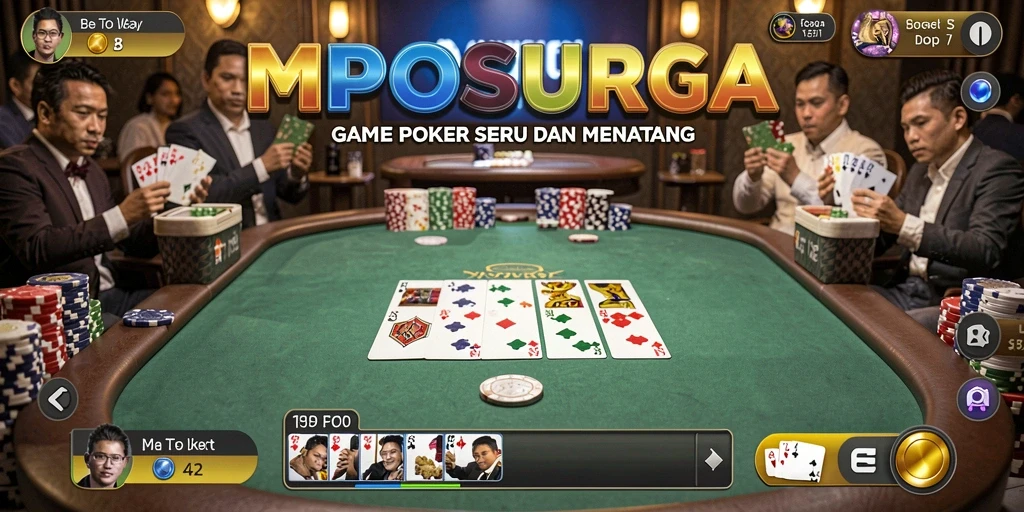 Screenshot MPOSURGA menunjukkan pengalaman seru bermain Poker secara online.