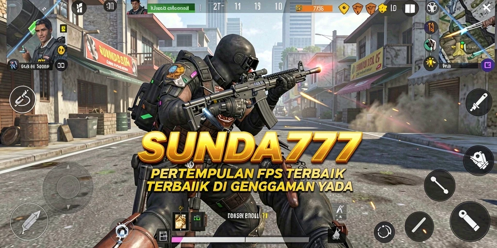 Tampilan mendebarkan gameplay SUNDA777 dalam pertempuran FPS.