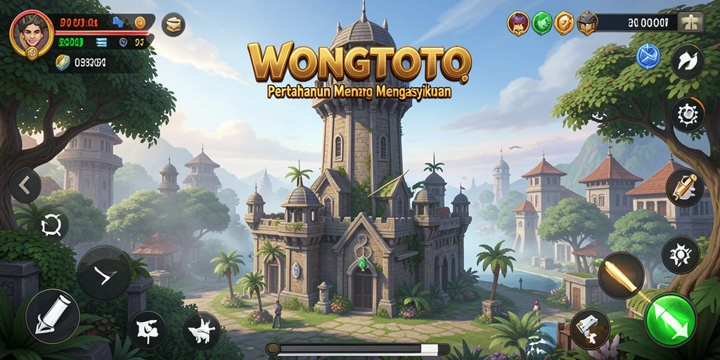 Tampilan gameplay <strong>WONGTOTO</strong> yang menegangkan dalam pertahanan menara.
